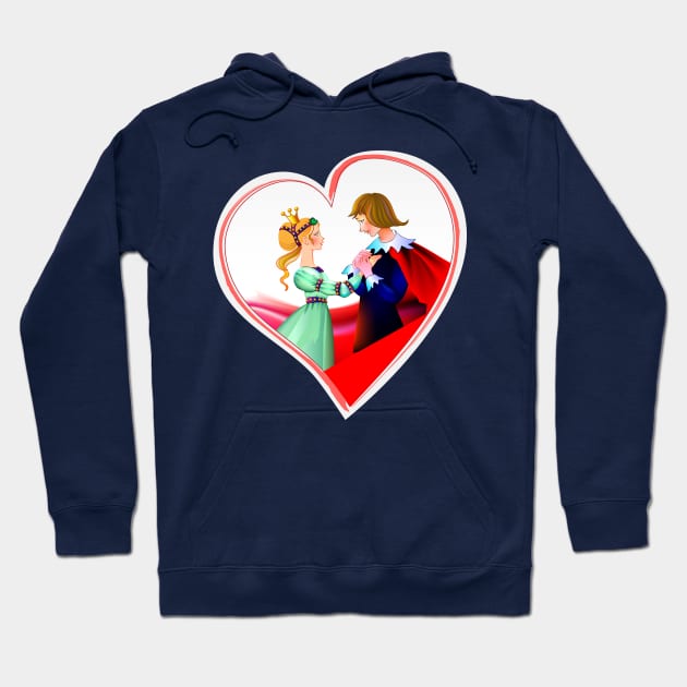 Prince and princess in heart Hoodie by Artist Natalja Cernecka